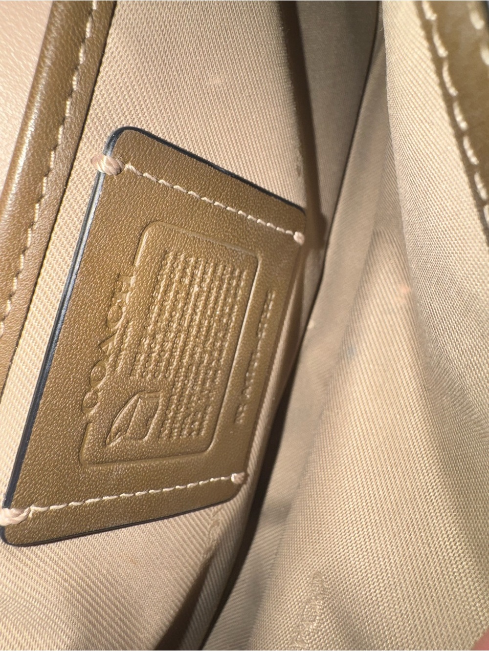 Coach Turnlock Crossbody Bag in Glovetanned Leather (Style #57325) 2016 Taupe - Picture 7 of 15